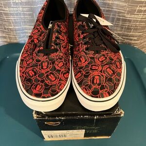 Disney Mickey Vans Red and Black Sneakers mens size 10